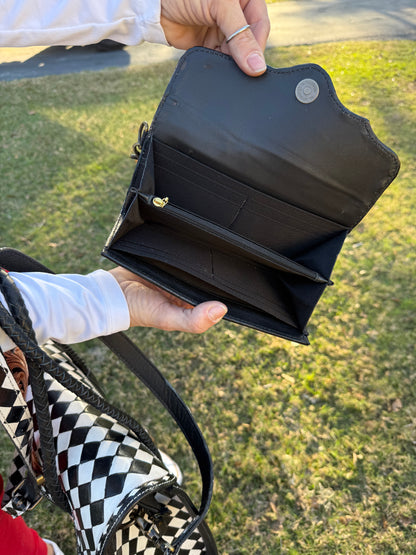 Checkmate checker tote set with wallet