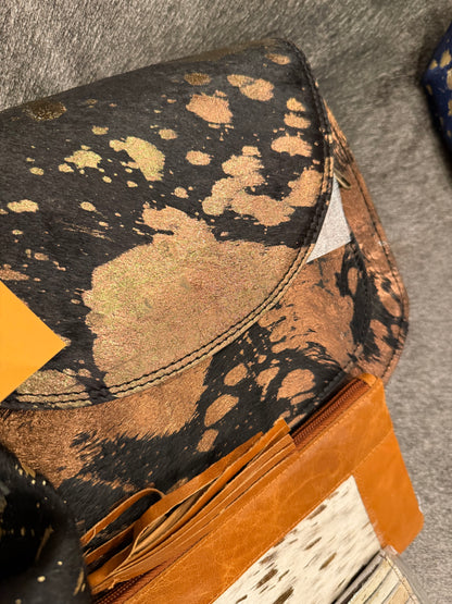 4 piece acid wash cowhide set