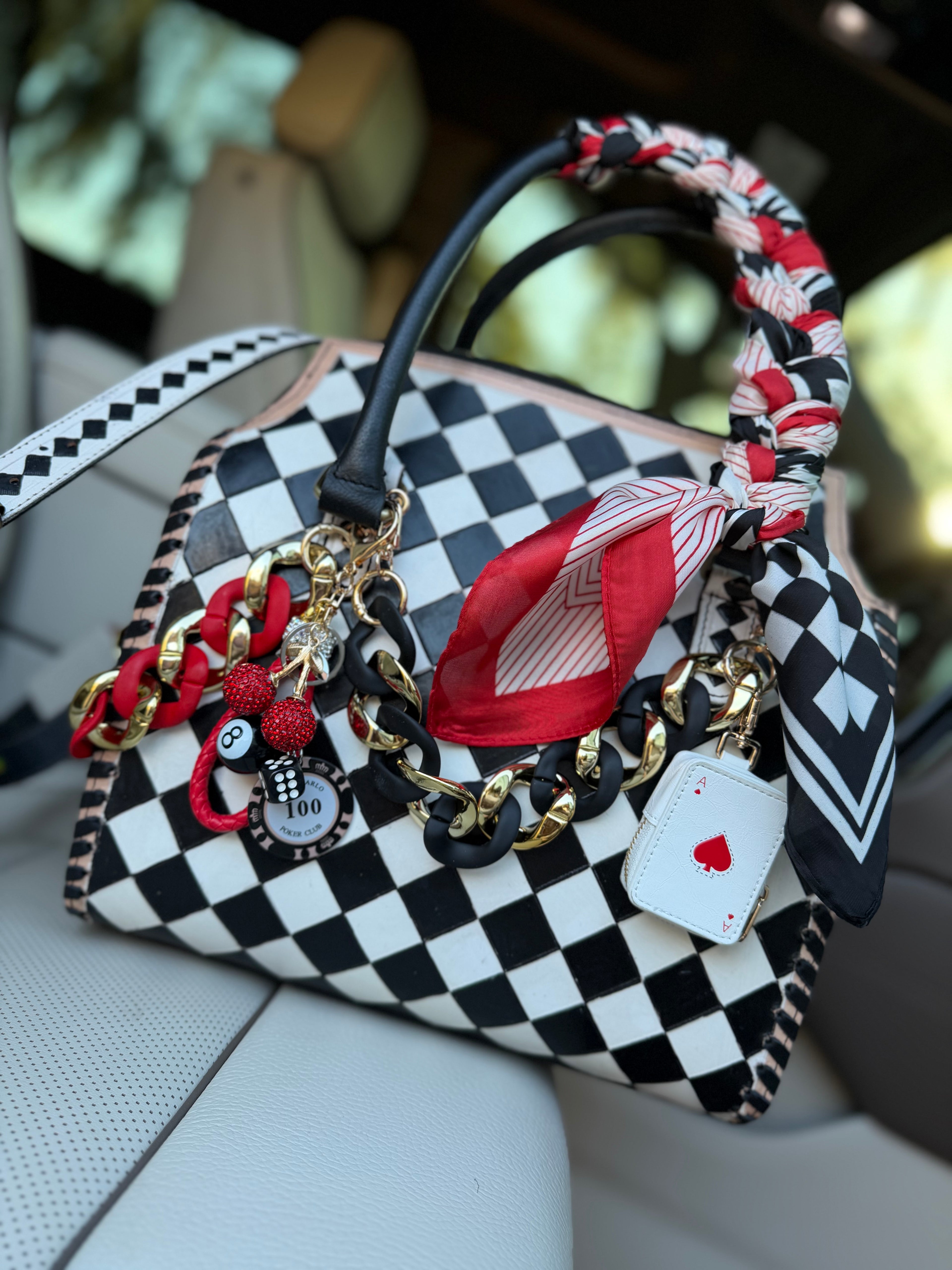 “Ace & Spur” tooled leather speedy (L)