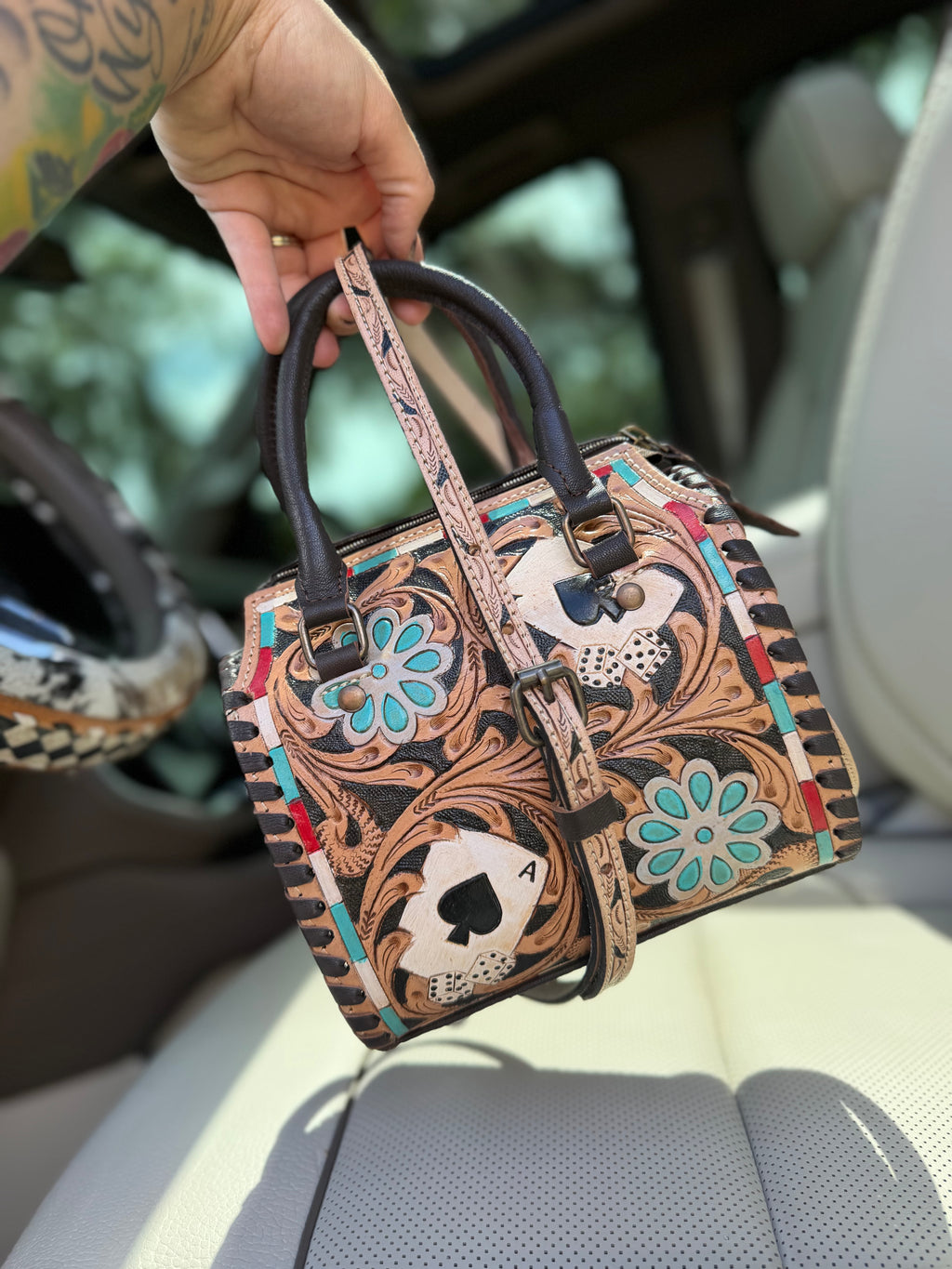 Small vintage playing cards speedy bag