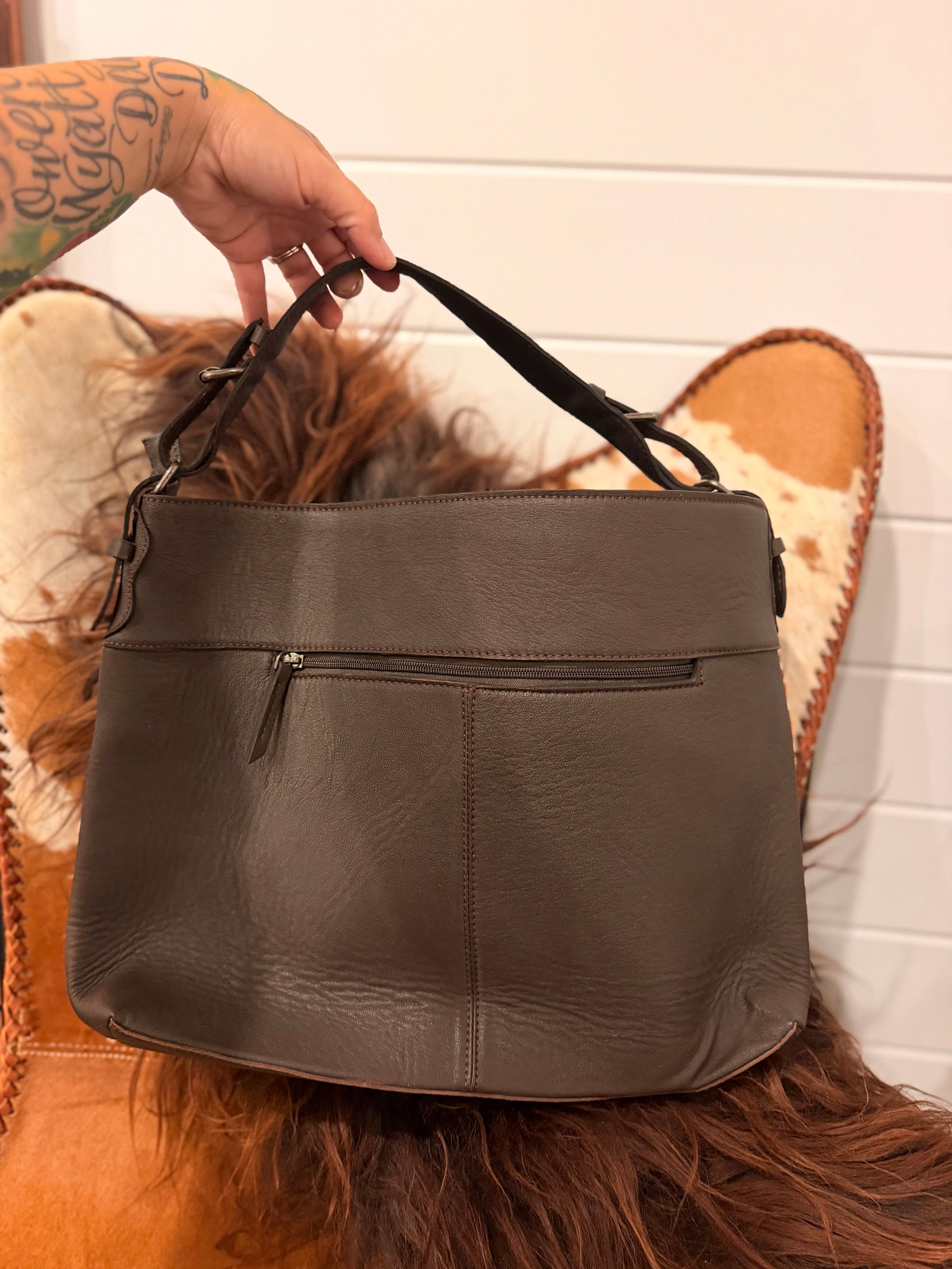 The Prairie Fawn - Bambi cowhide &  leather hobo bag / by The Painted Porches