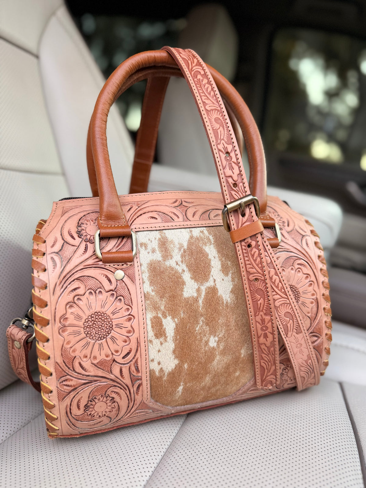 Cowhide - tooled leather speedy (M)