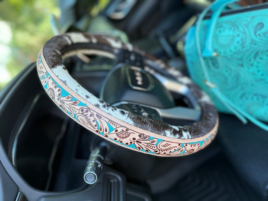 15.25” tool, leather cowhide steering wheel cover please read the description before purchase