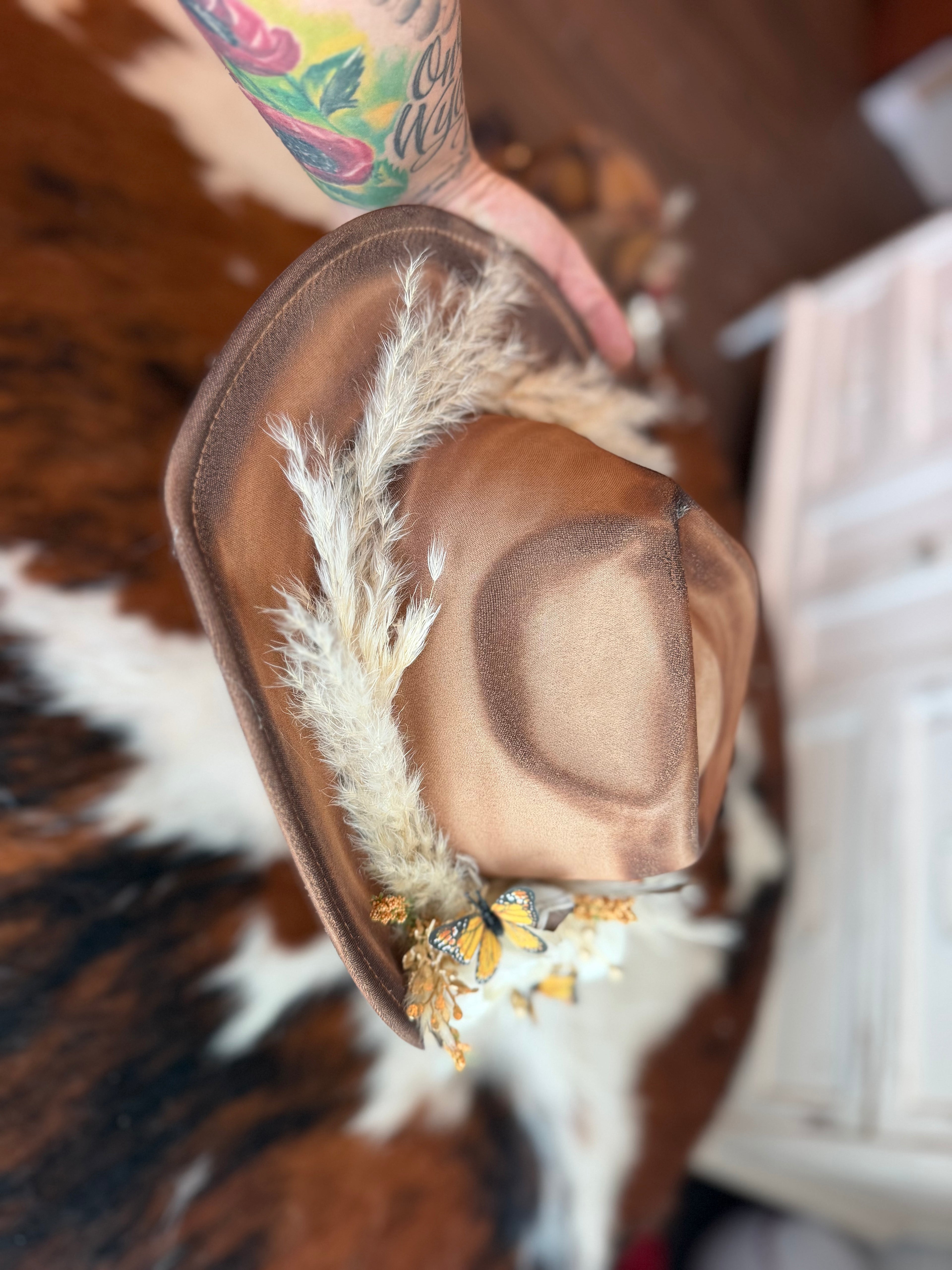 Floral Cowgirl  hat