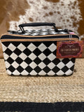 Checkered Leather Makeup case