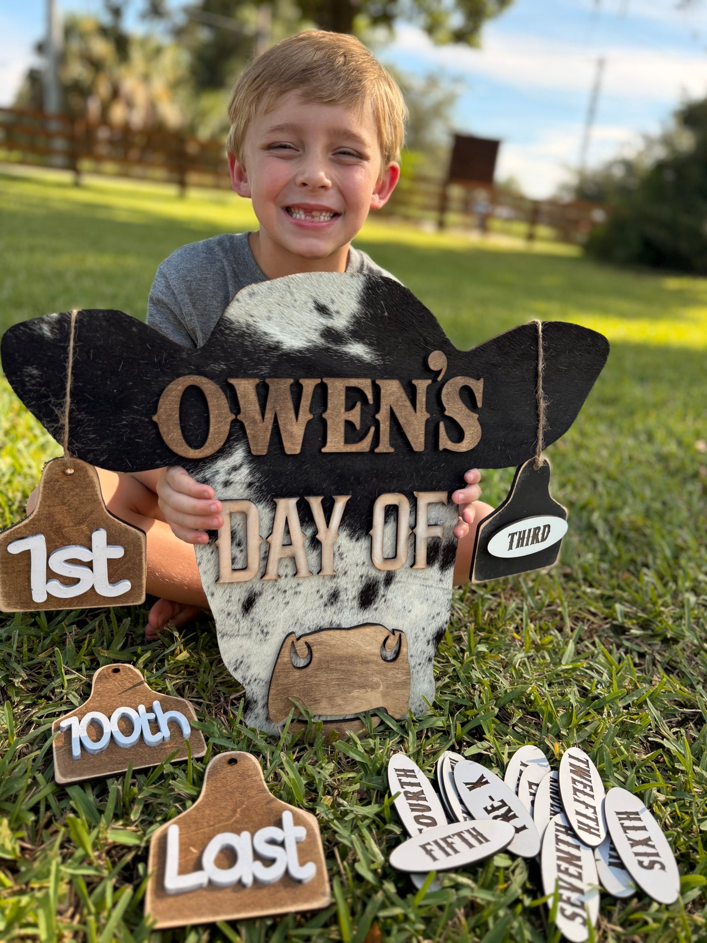 18” cowhide changeable sign