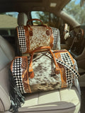 Tooled checker fringeDuffle