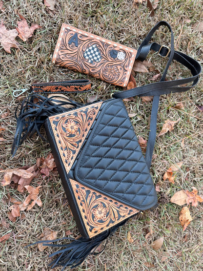 tooled leather 3 piece set
