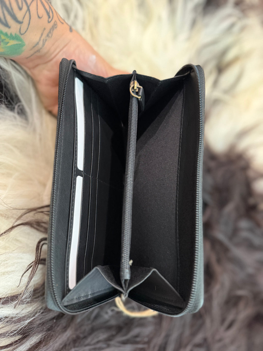 Cheetah cowhide Phone wallet with long strap