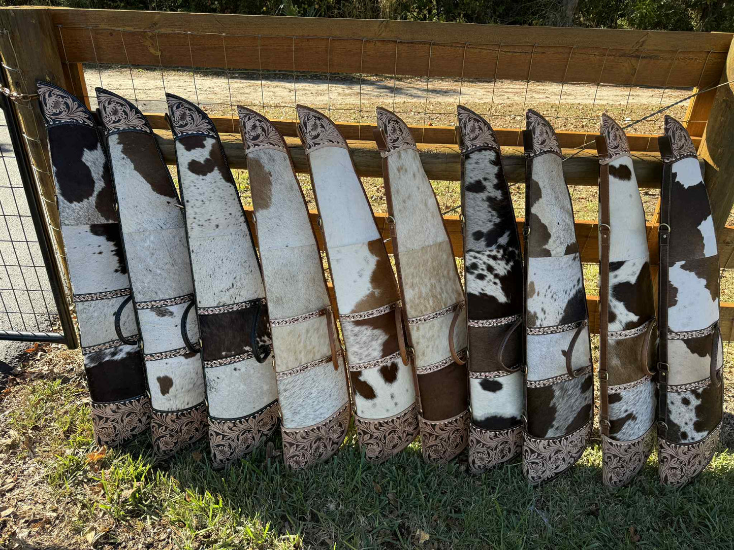 Tooled leather rifle case