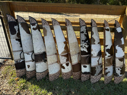 Tooled leather rifle case