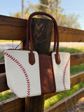 Baseball leather purse