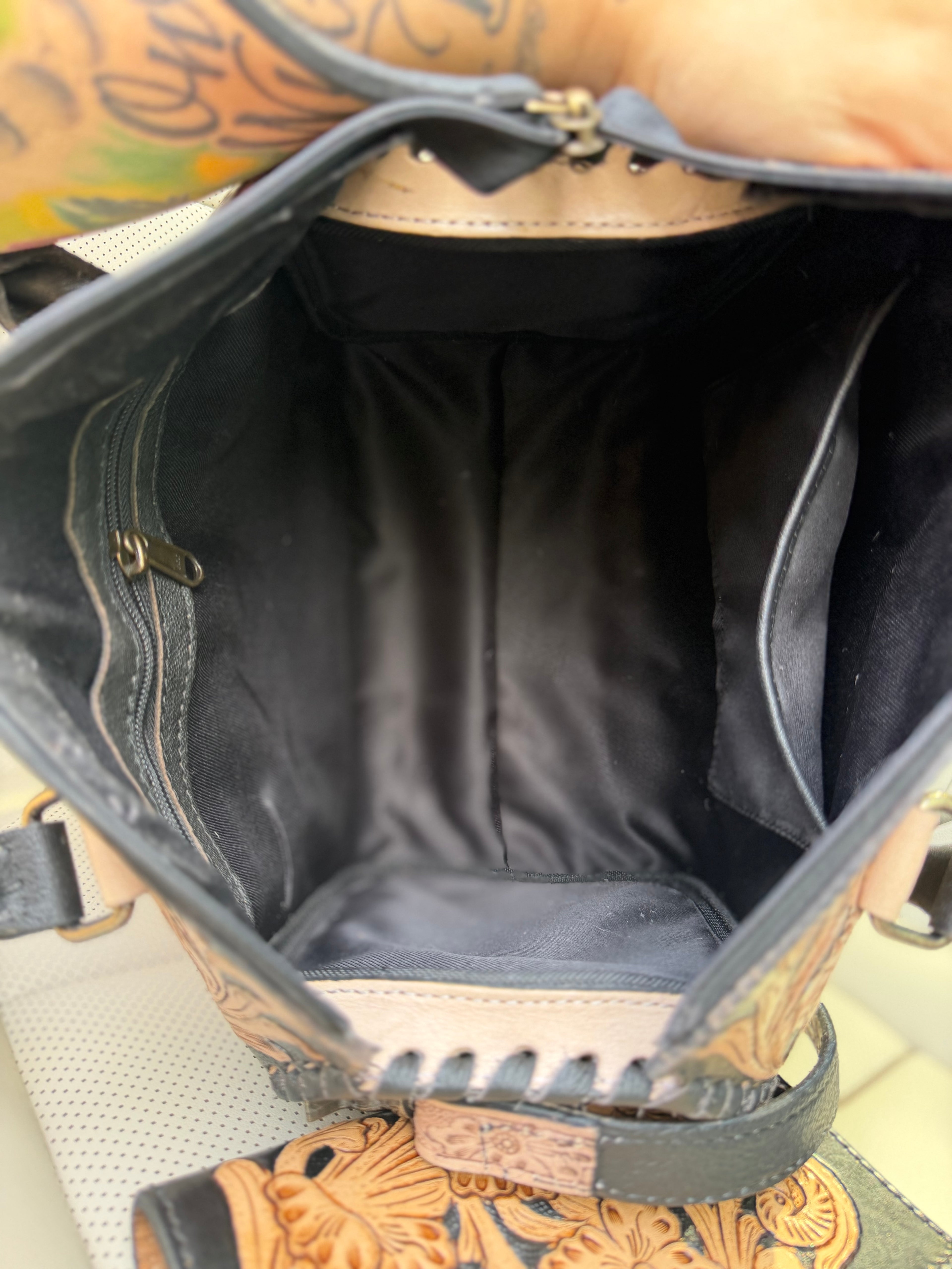 “Diamond Royalty set”- black n white tooled leather speedy (M) and wallet