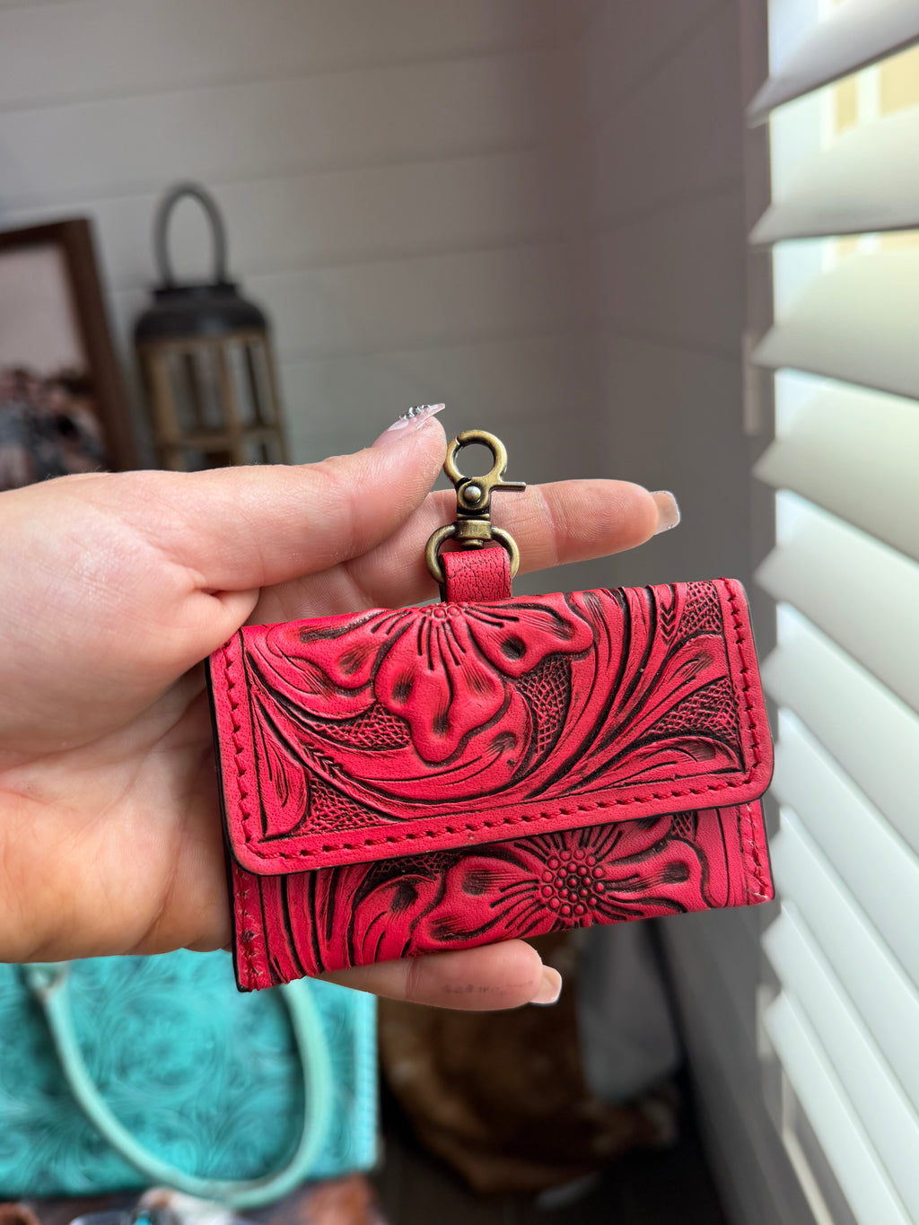 Card holder tooled leather