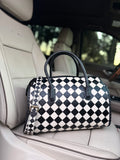 checker tooled leather speedy duffle (L)