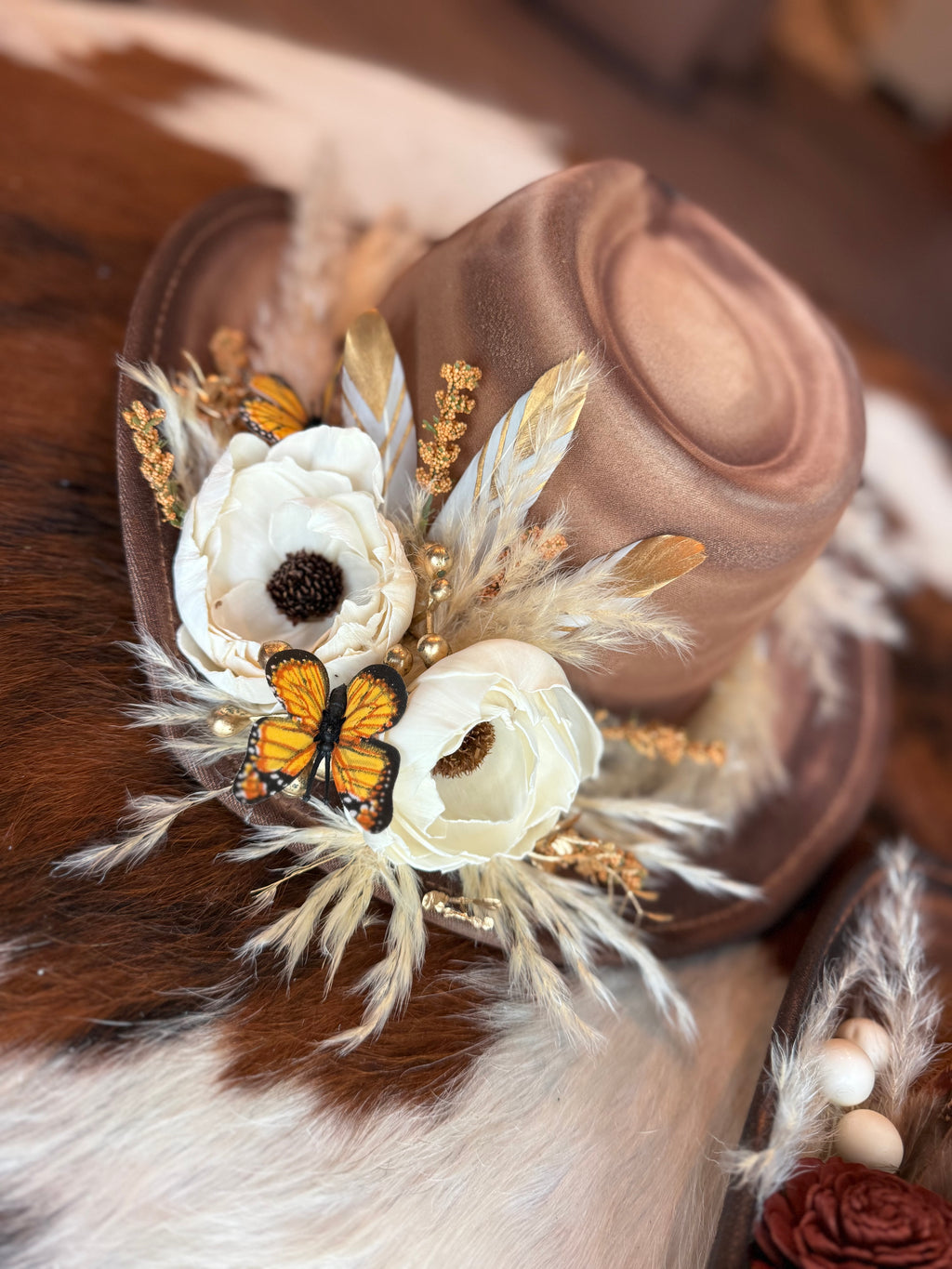 Floral Cowgirl  hat