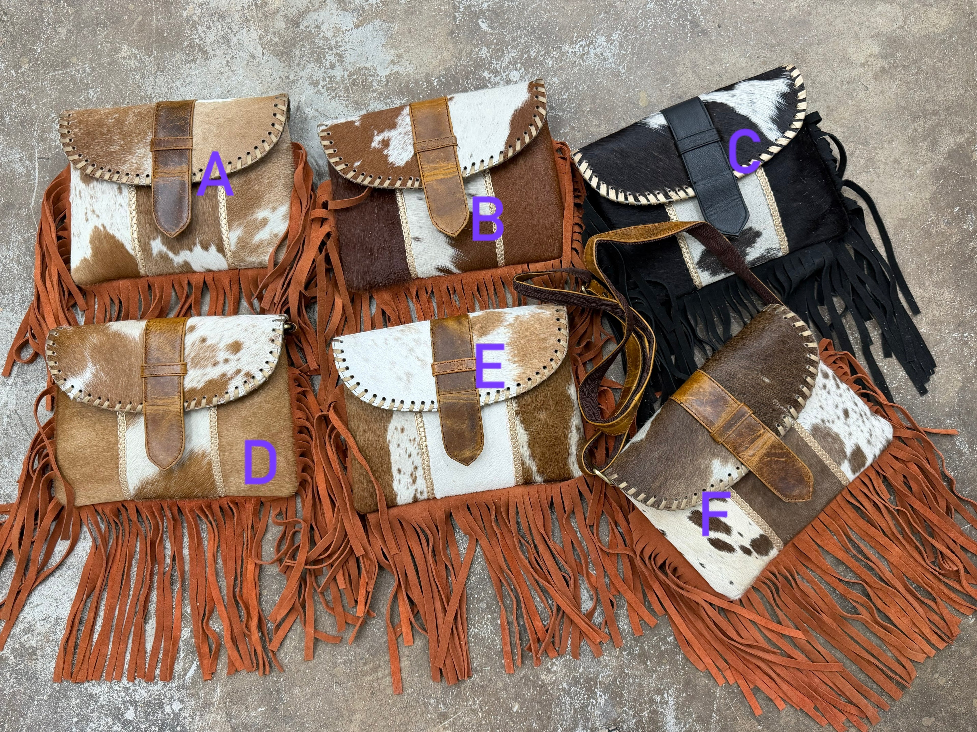 HALF OFF authentic cowhide fringe  CLEARANCE BAGS
