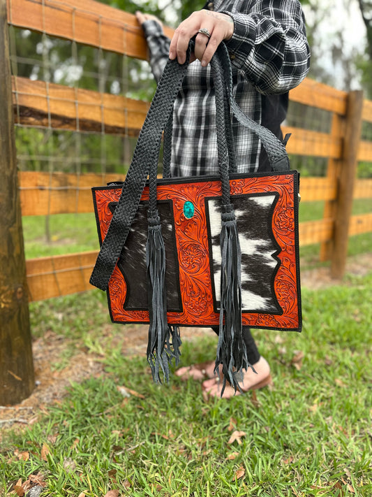 Cowhide purse