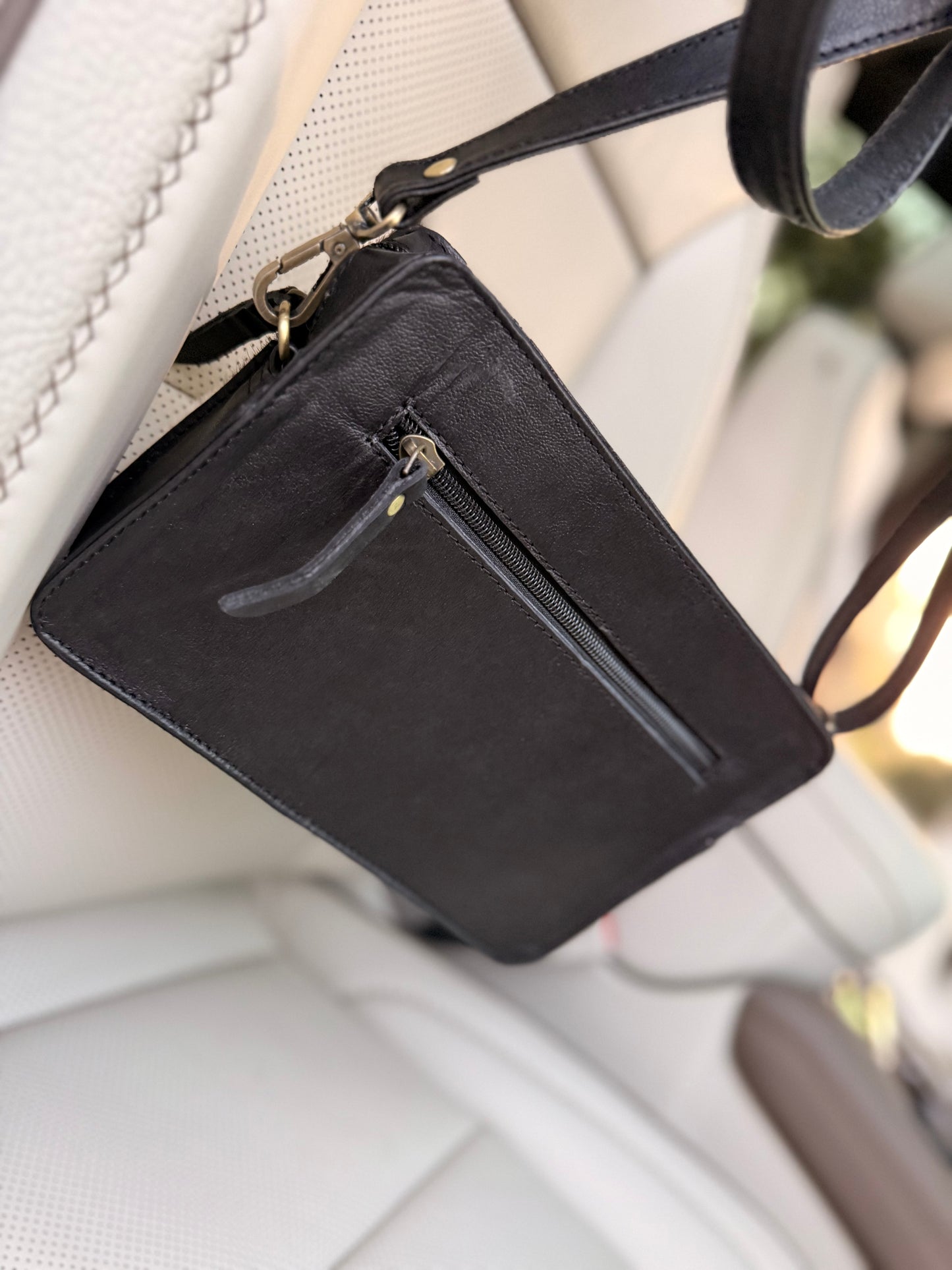 Checker print cross body