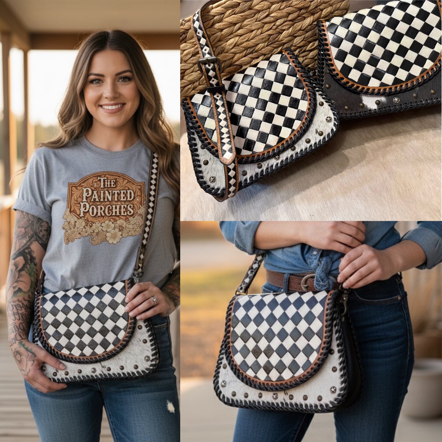 Checker crossbody 11”x9”