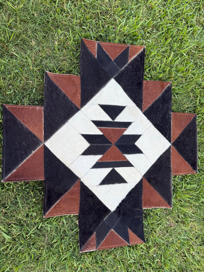 Aztec cowhide rug