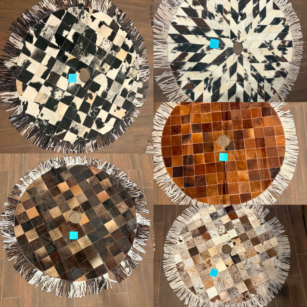 53” cowhide tree skirt (set c) - fringe