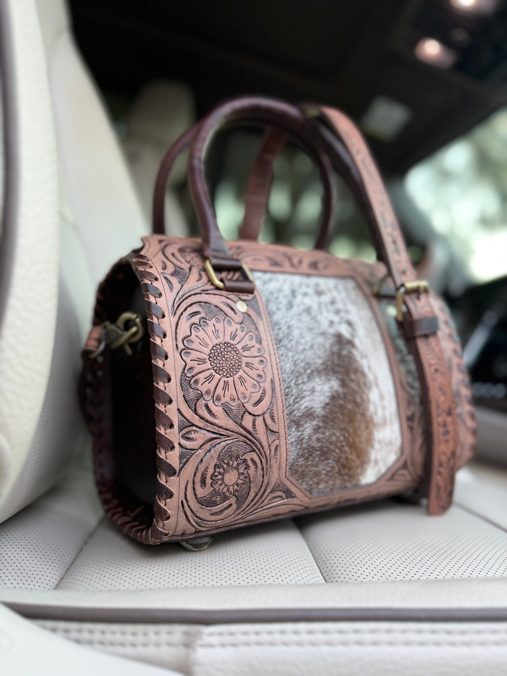 Cowhide - tooled leather speedy (M)