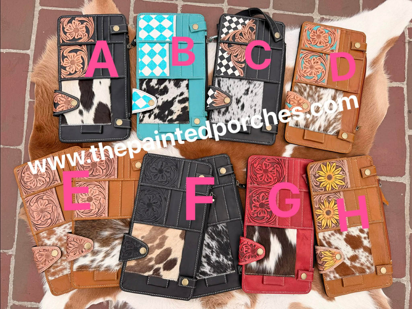 Tooled leather car sun visor organizer - EXCLUSIVE item