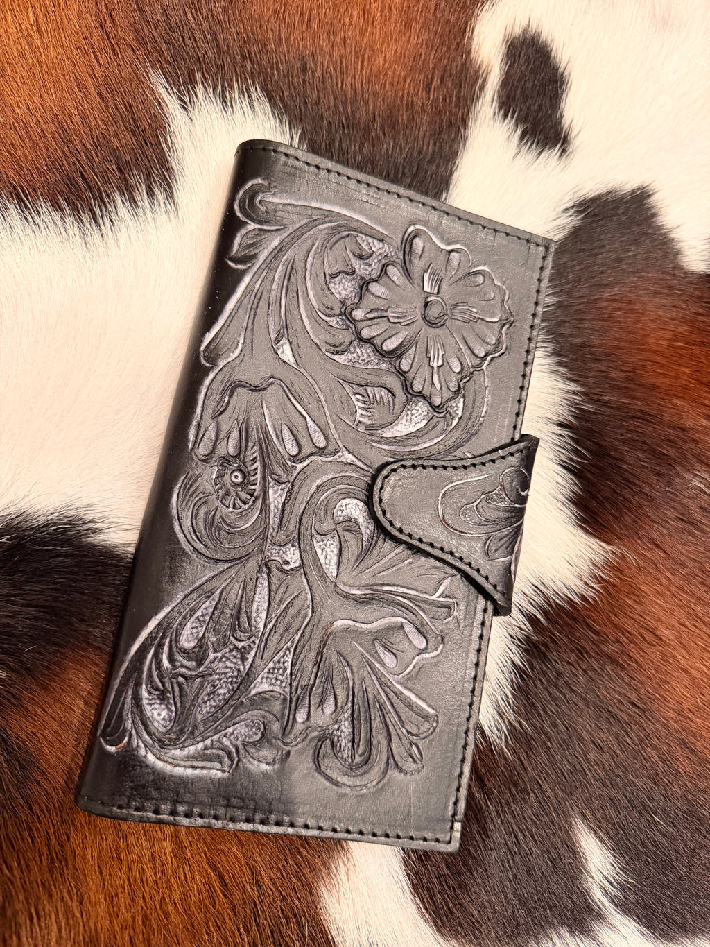 Black and grey Tooled wallet