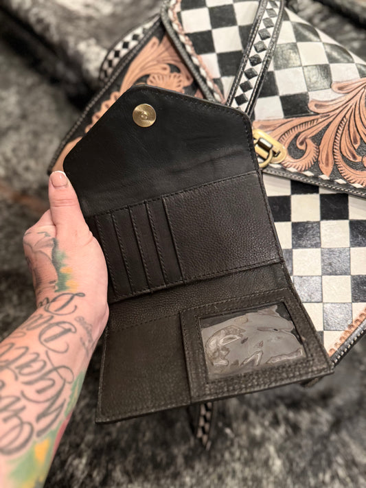 SET! Includes wallet Checker Tote bag 14”x12”x5.5”