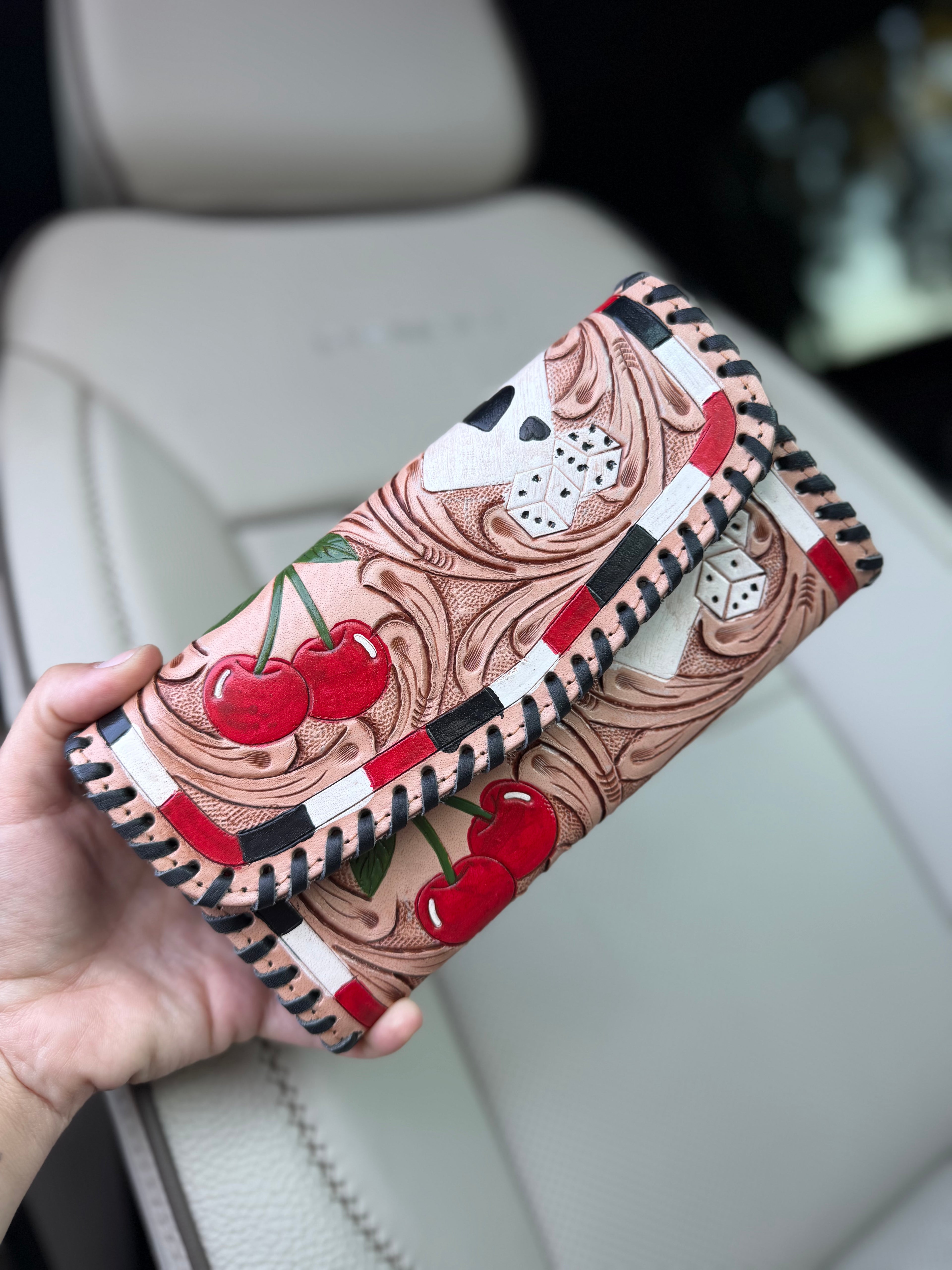 Tooled Wallet - cherry casino themed