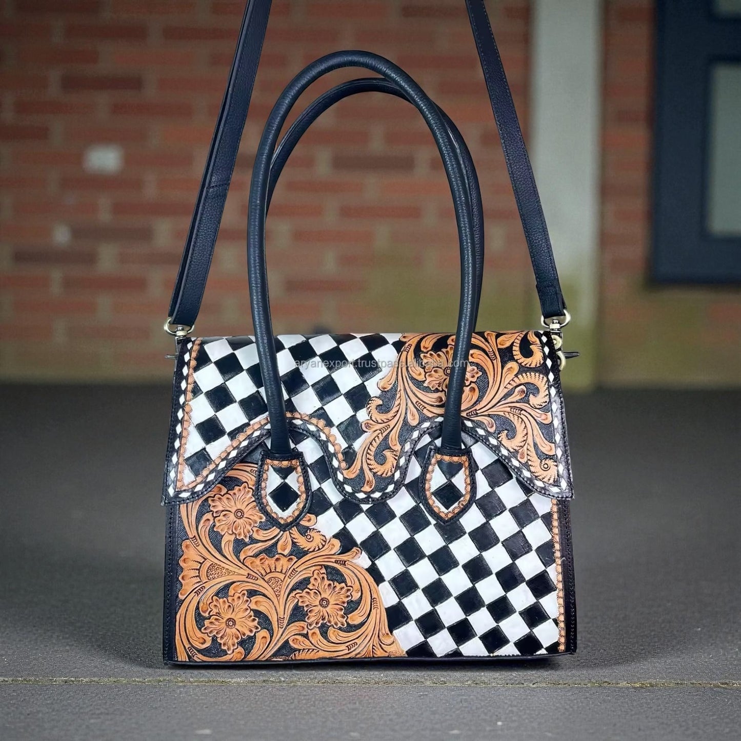 Checker tote and wallet combo!13”x9”