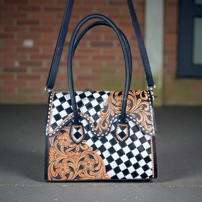 Checker tote and wallet combo!13”x9”