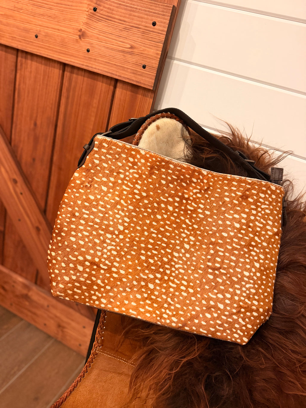 The Prairie Fawn - Bambi cowhide &  leather hobo bag / by The Painted Porches
