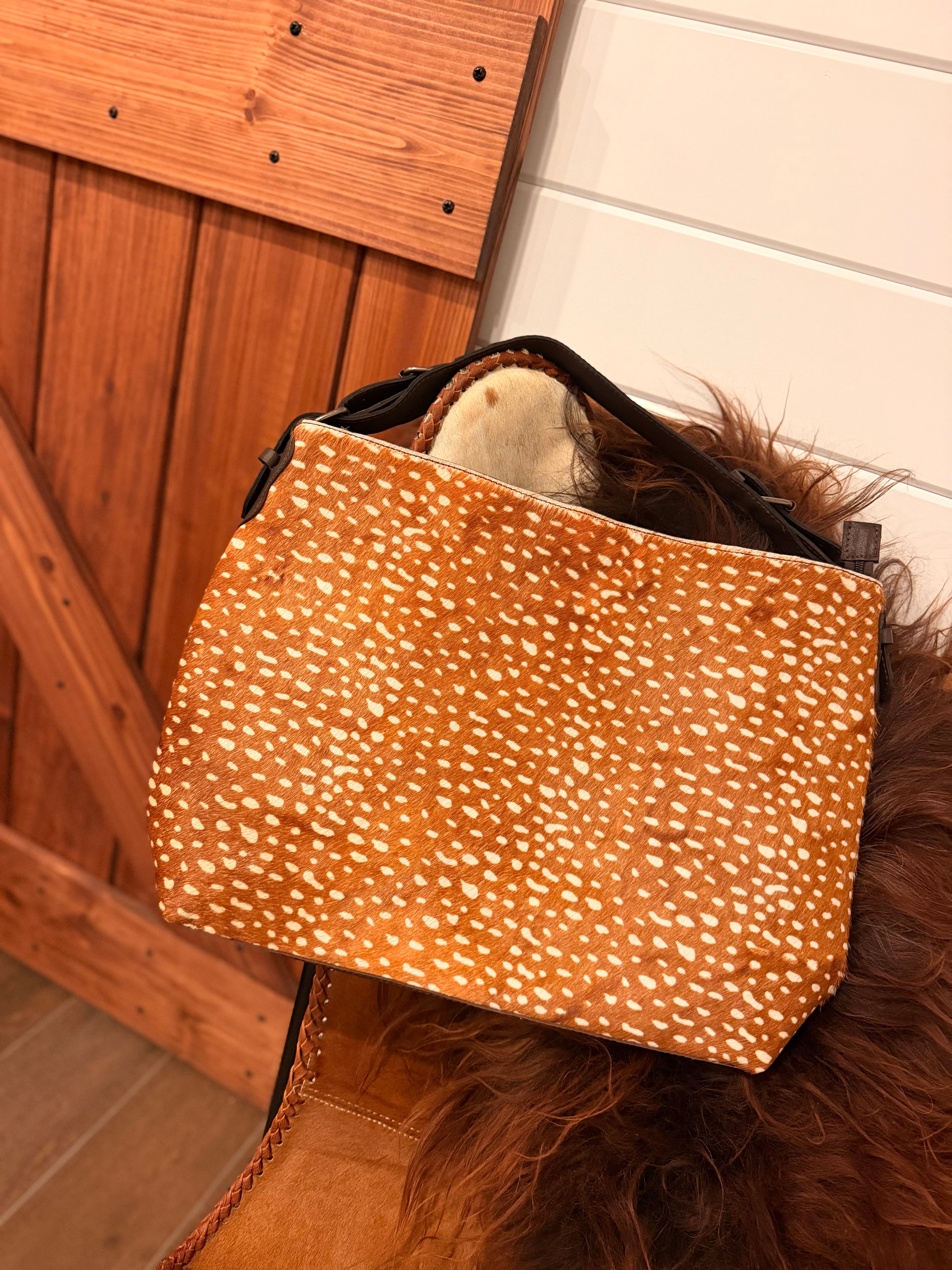 The Prairie Fawn - Bambi cowhide &  leather hobo bag / by The Painted Porches
