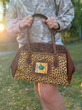 Cheetah cowhide purse