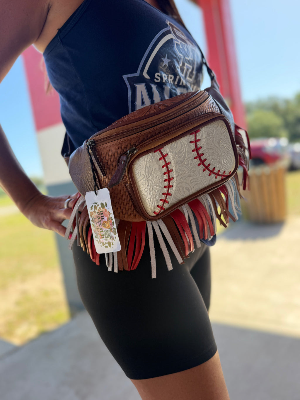 Super high quality Baseball Bum bag with fringe  version 2- exclusively for The Painted Porches