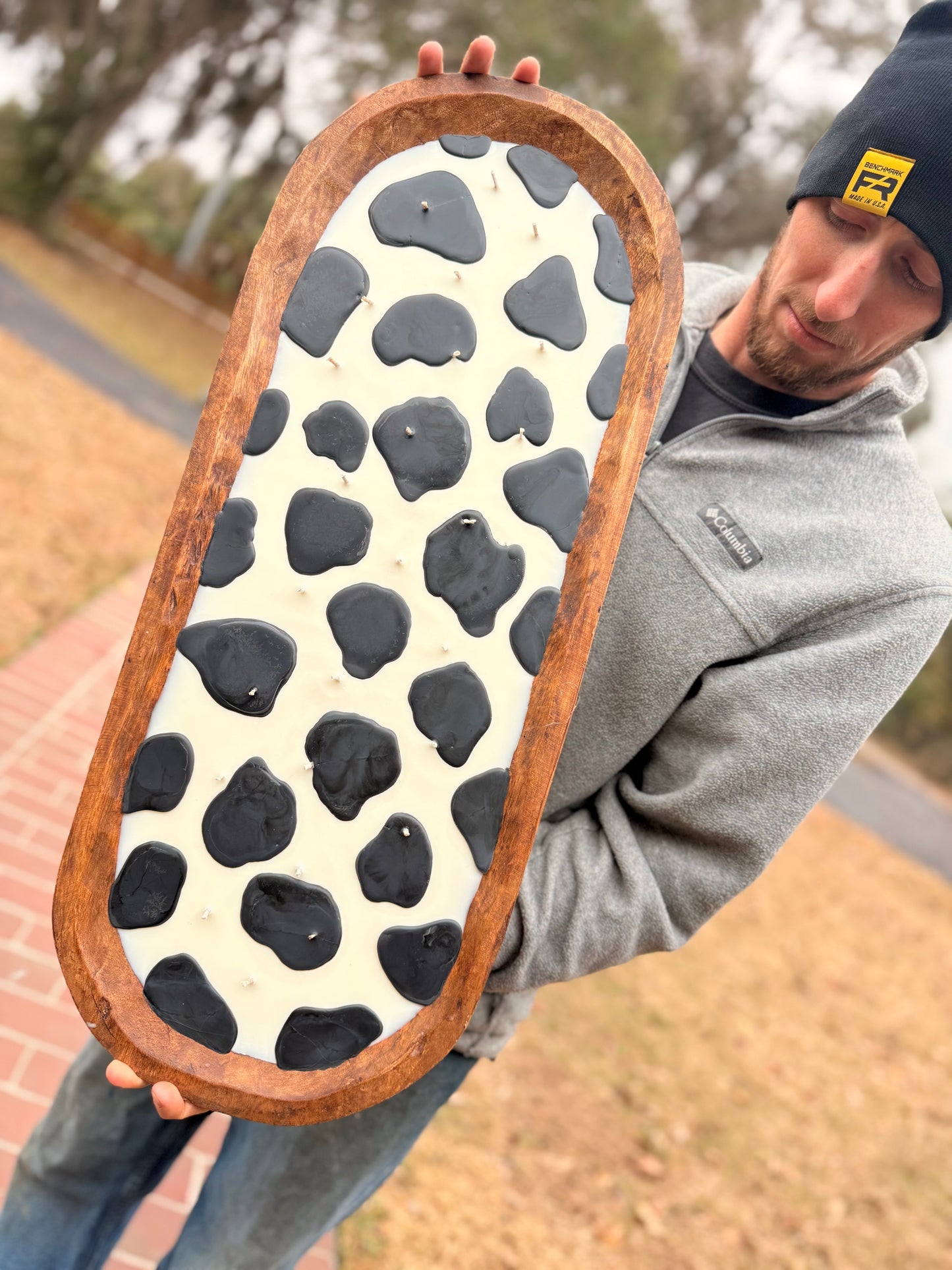 long oval cow candle