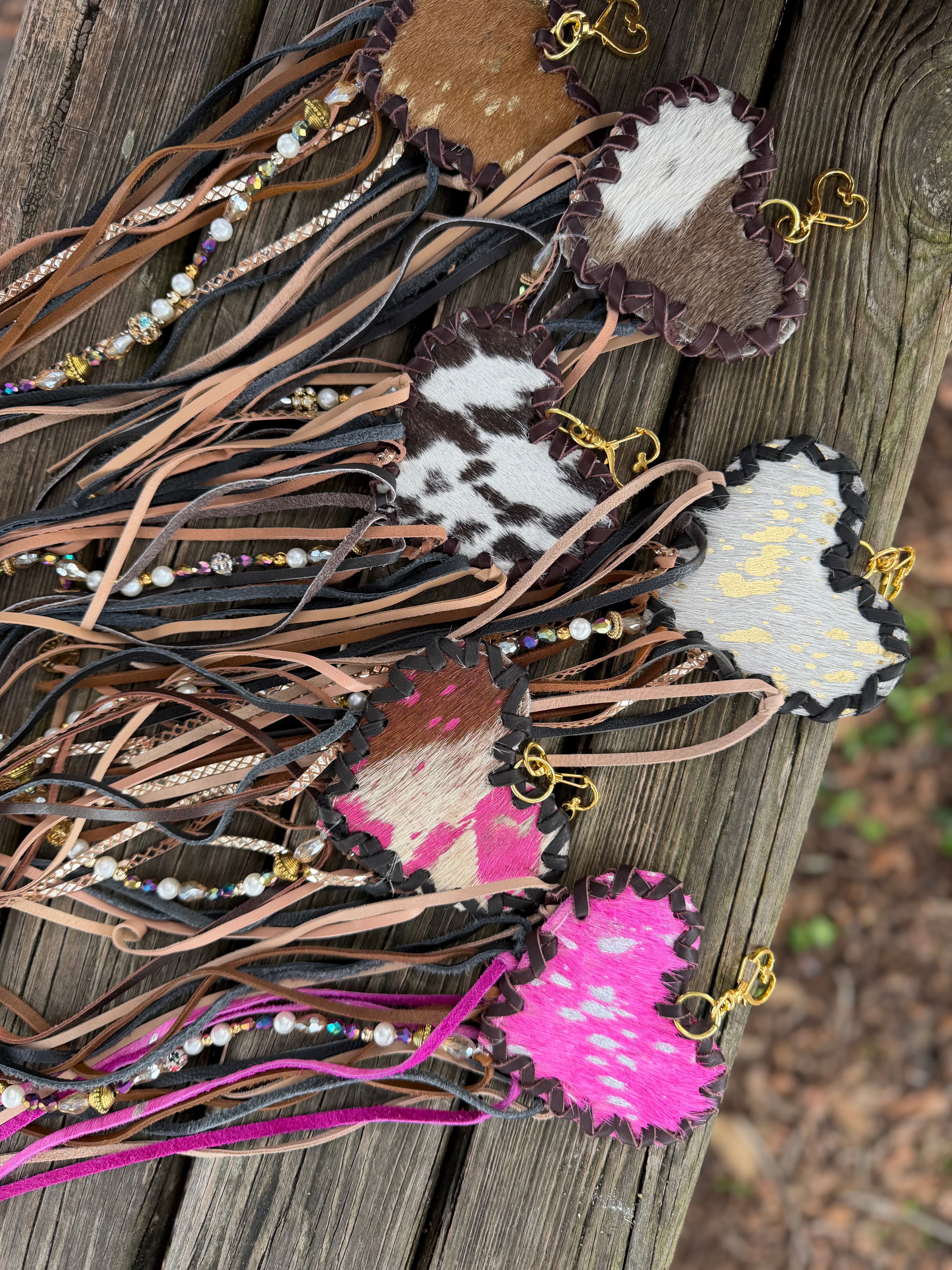 Large long -Heart keychain/bag charm