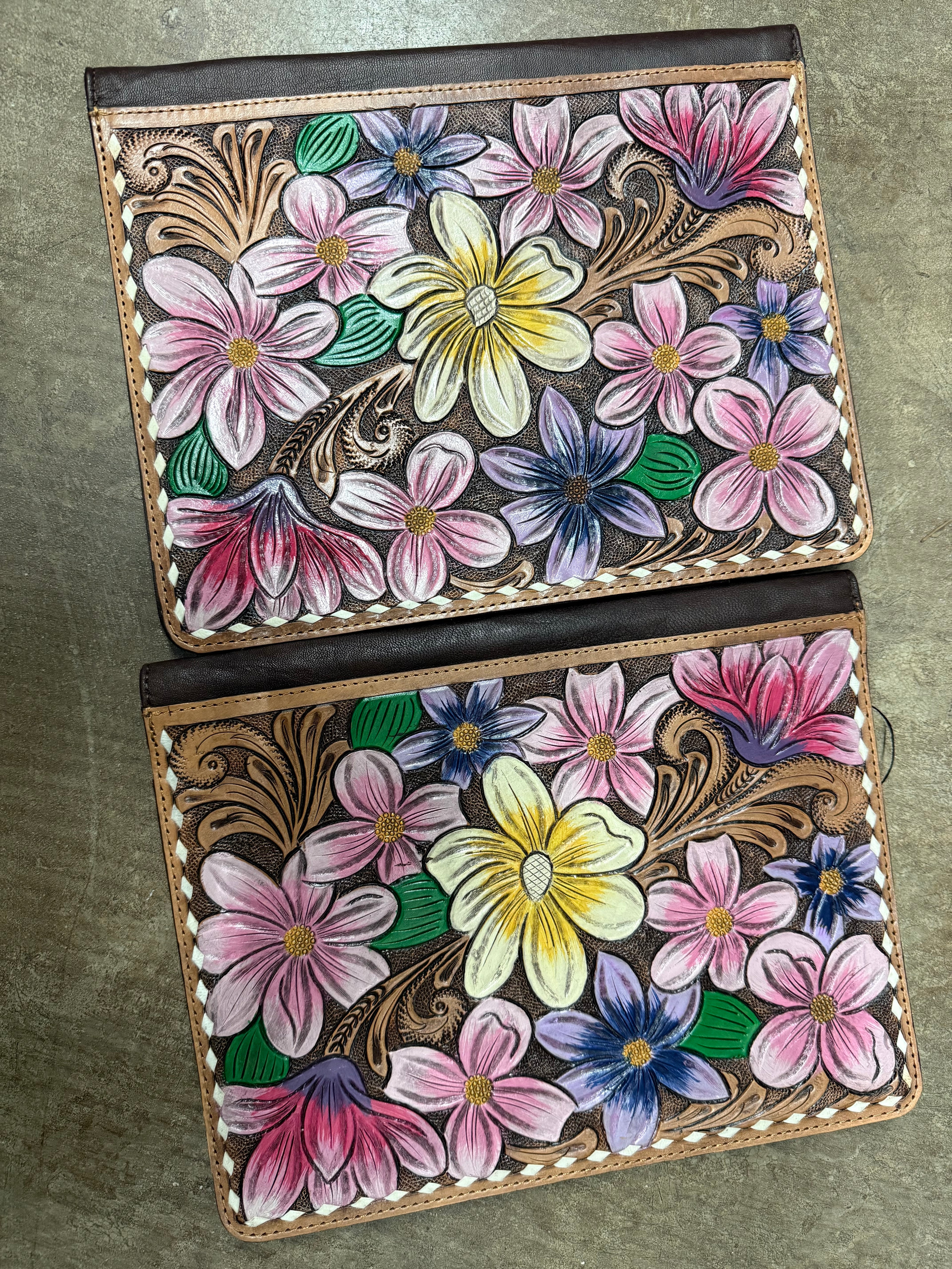 Tooled floral notebook portfolio