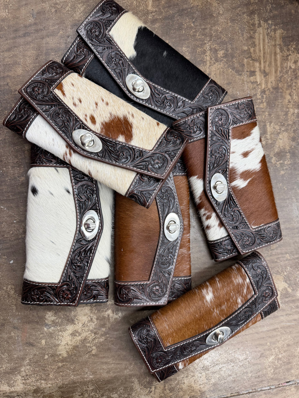 Tooled leather wallet