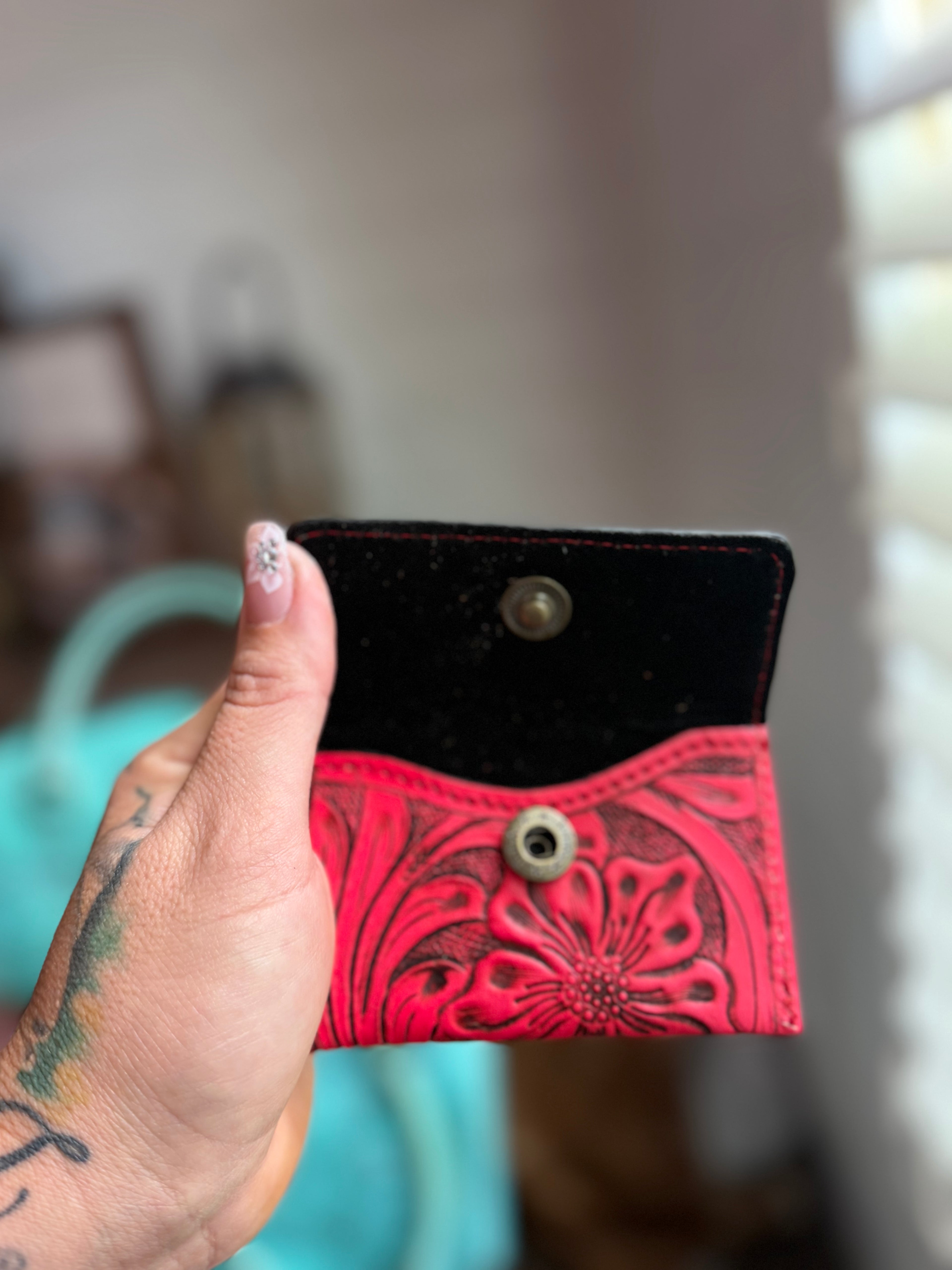Card holder tooled leather