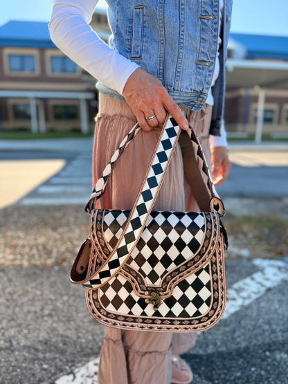 Checker purse and wallet set