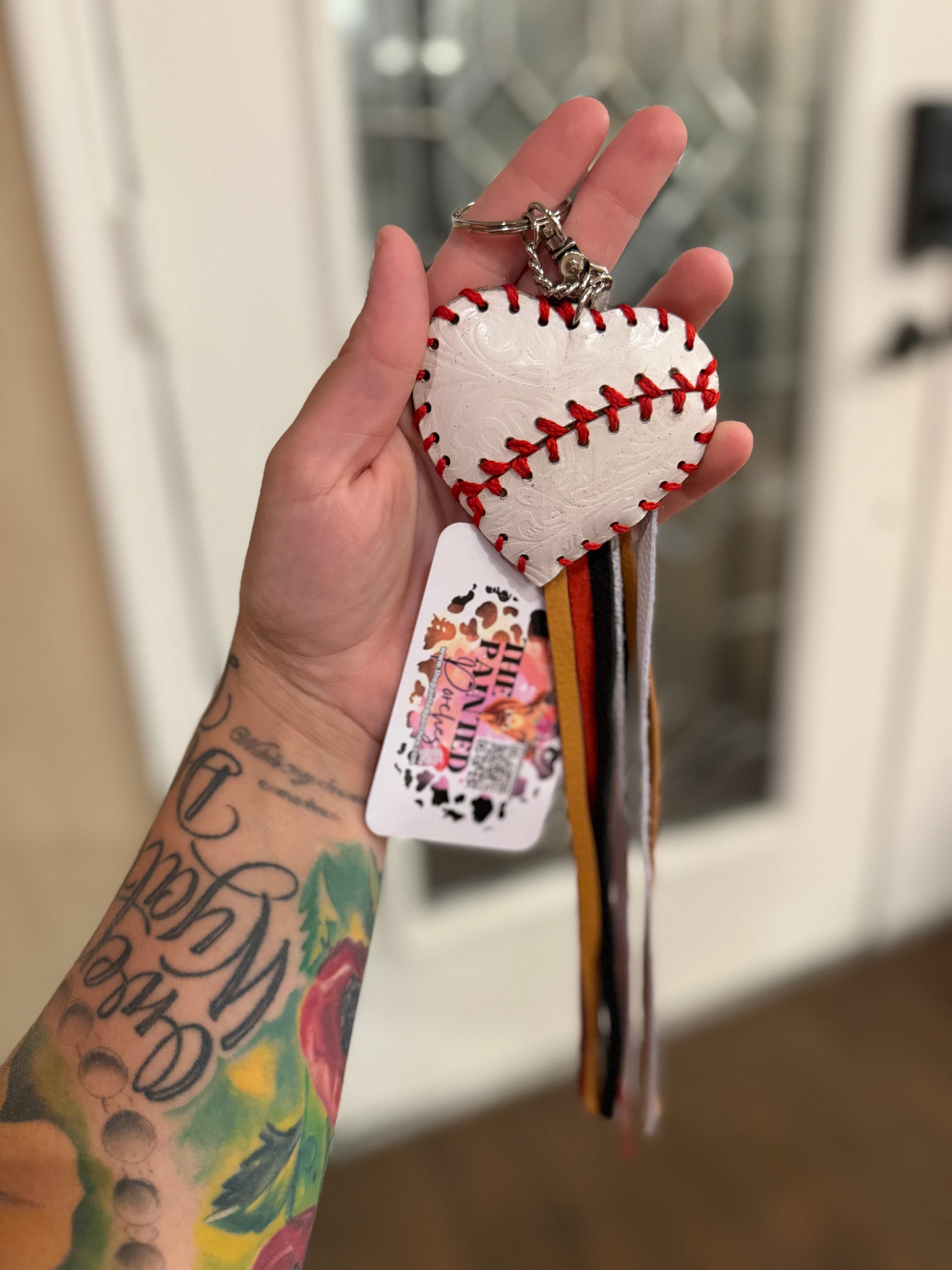 Baseball heart keychain - exclusively for The Painted Porches