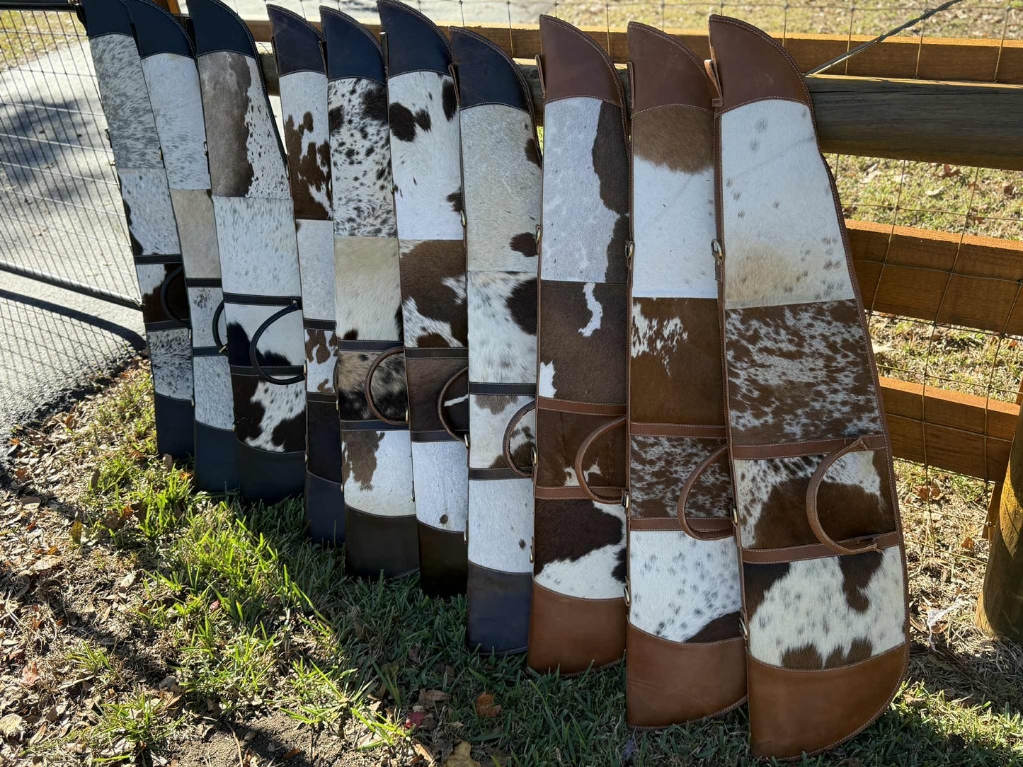 Cowhide leather rifle case