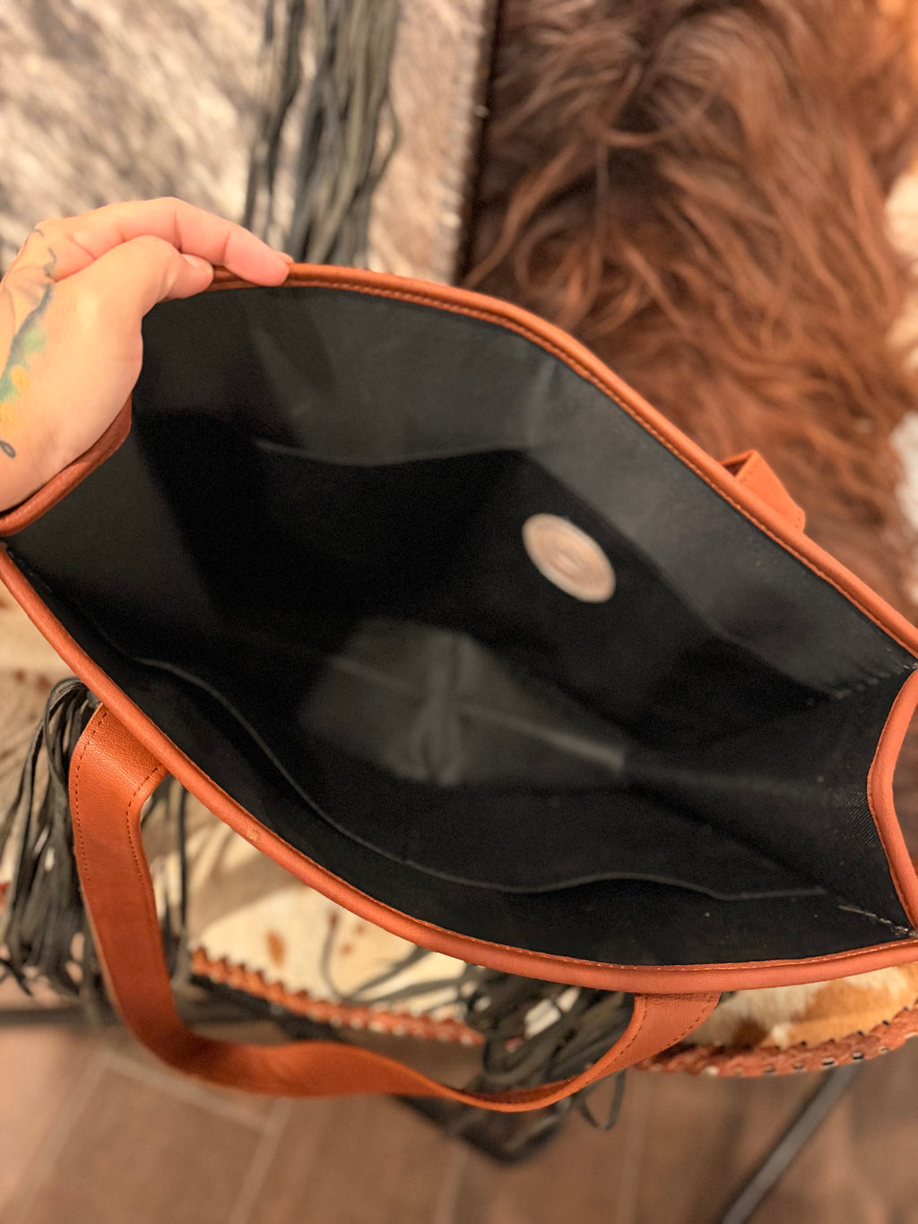 The Brindle Tote - cowhide &  leather / by The Painted Porches