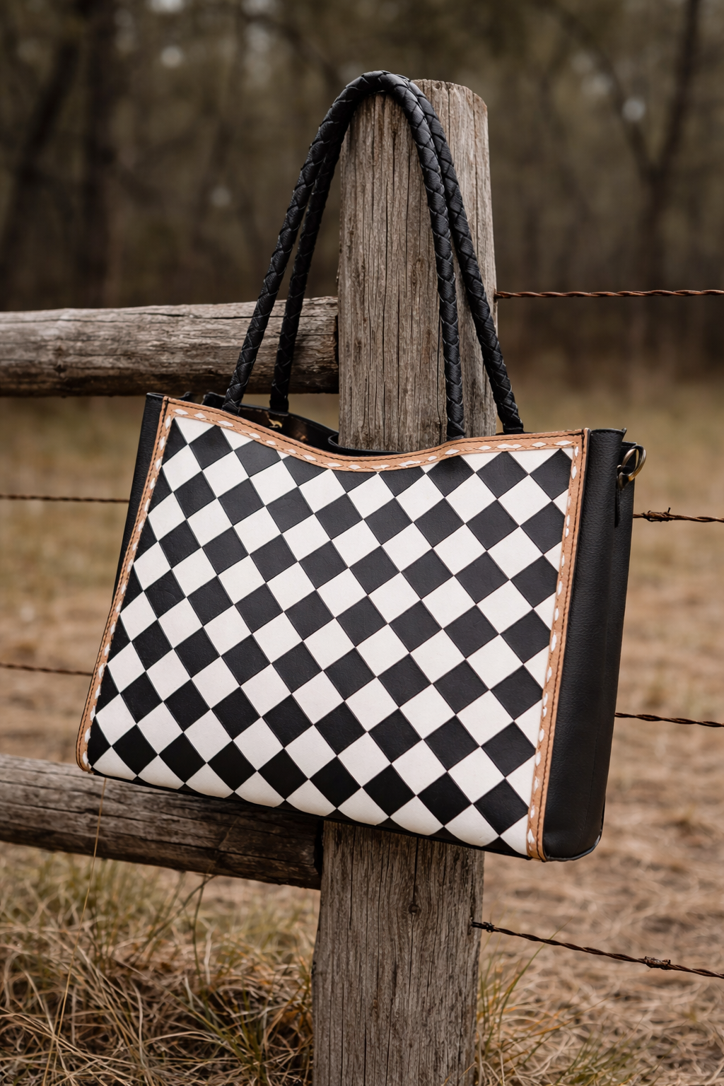 Checker crossbody bag