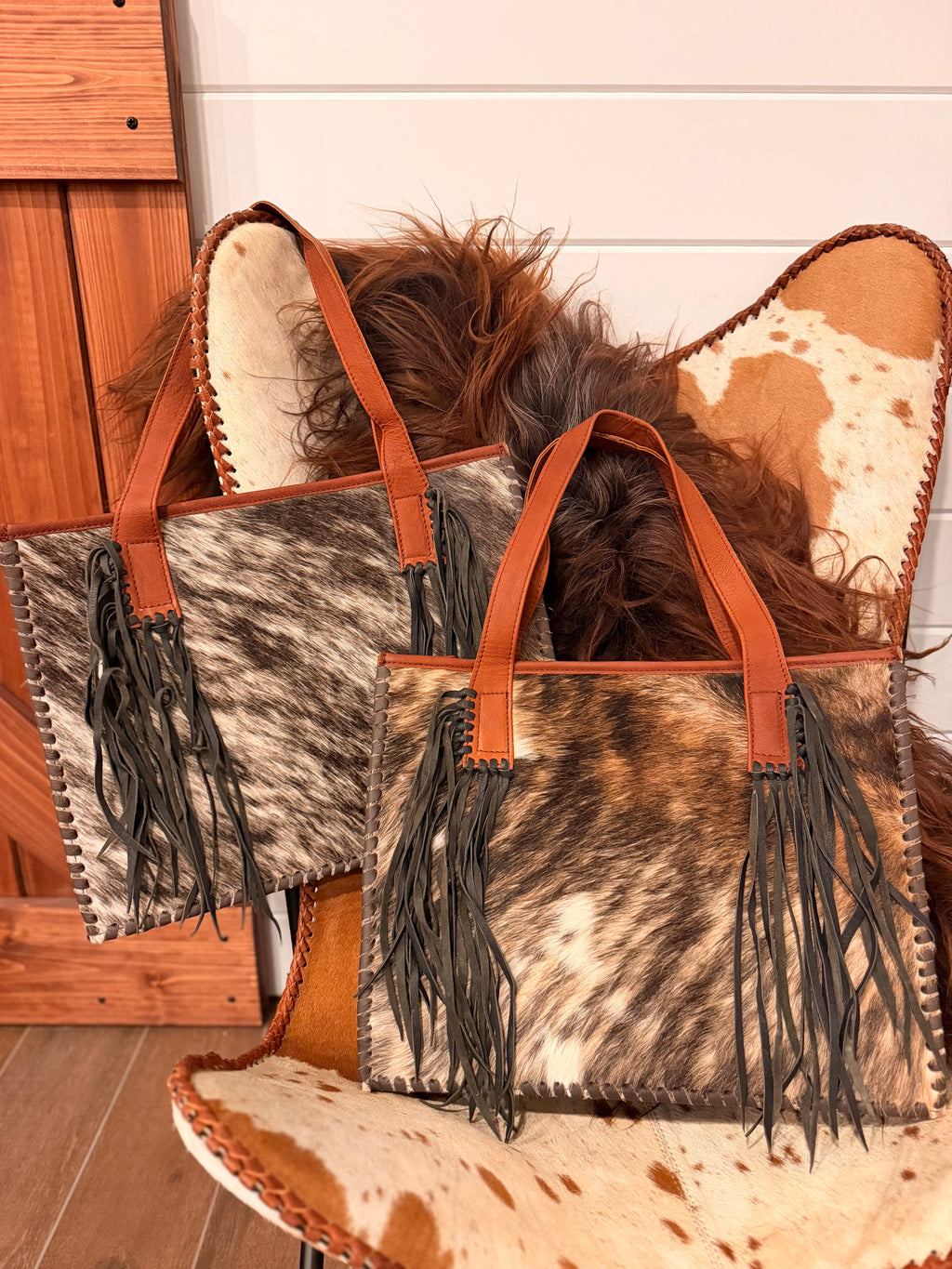 The Brindle Tote - cowhide &  leather / by The Painted Porches