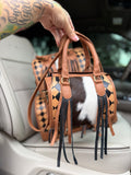 Peanut butter checker tooled leather speedy (mini)
