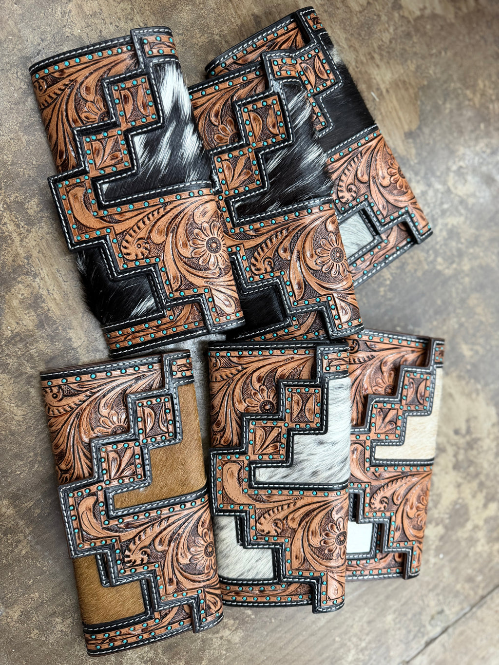 Tooled leather wallet